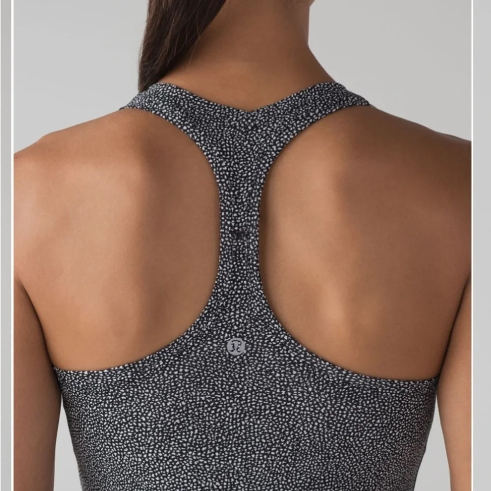 Lululemon Cool Racerback II Chakra Print Alpine White Black Tank Women’s 2